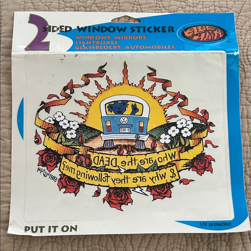 Vintage Grateful Dead 2 Sided Window Sticker